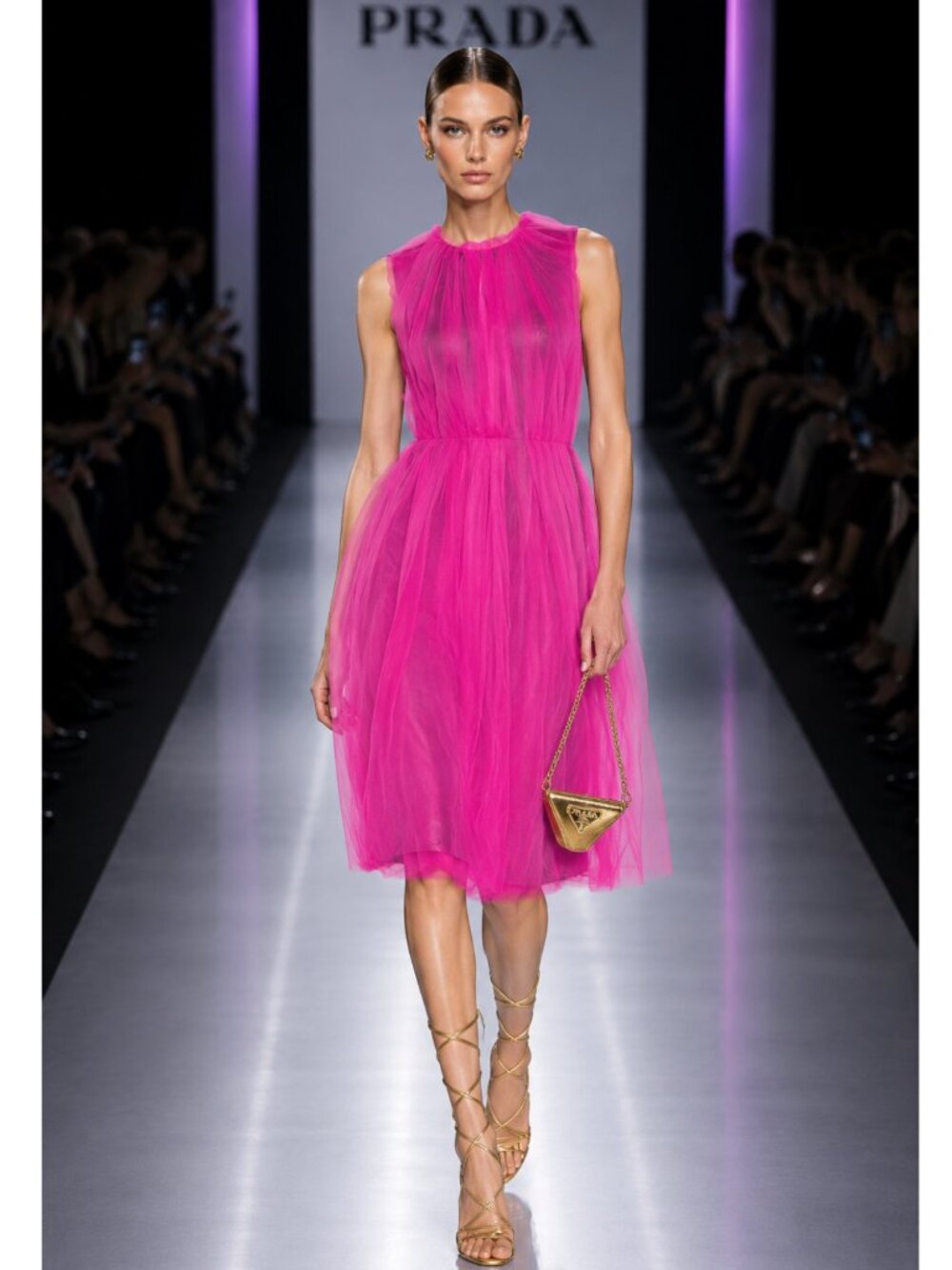 PRADA RUNWAY TULLE OVERLAY DRESS SIZE XS/S US 38 IT WITH TAGS $4500